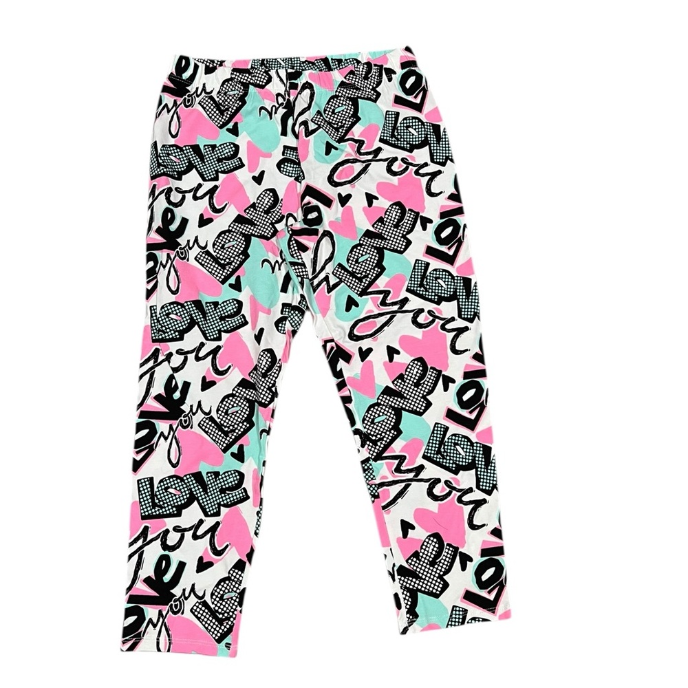 No Boundaries “Love You” Graphic Print Leggings Size S (3–5)